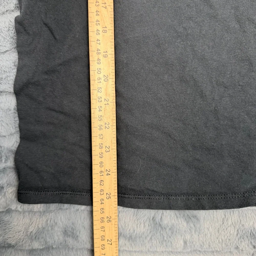 Nike Mens Long Sleeve T-Shirt Athletic Cut Swoosh Logo Black Gray Medium 13564